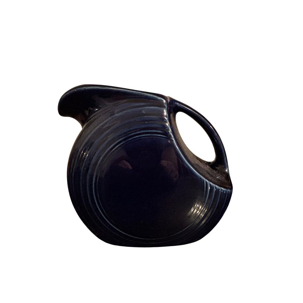 Vintage Fiestaware Cobalt Blue Large Disk Pitcher 67 oz Homer Laughlin USA Jug